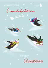 Penguins Christmas Card - Wonderful Grandchildren Christmas Card created by SABIVO Design by Sabina