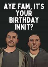 Funny Birthday Card Top Boy - Sully and Dushane created by ProperMintPrints.MCR