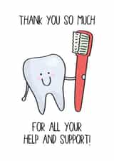 Cute Dental Thank You Card For Dentist, Orthodontist, Dental Care Key Worker created by Gemma Jones