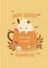 Happy Birthday Pumpkin -Autumn Birthday - Pumpkin Spice Latte created by Trendlory