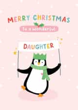 Heartfelt Christmas Card - Daughter - Penguin created by Macie Dot Doodles