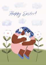 Cute Easter Card - Cuddle Bunny – Happy Easter created by Tania Potapova