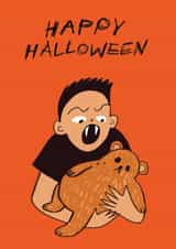 Funny Halloween Card – Vampire Boy – Happy Halloween created by Tania Potapova