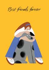 Cute Love & Friendship Card – Dog Lover – Best Friends Forever created by Tania Potapova