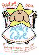 Peace & Love Dog Christmas Card - Cute and fun - Unique DIY Cut Out Tree Topper created by Sarah Ray