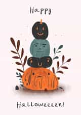 Pumpkin pile Halloween card created by Bidds and Bobs Illustration