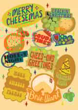Cute Merry Cheesemas Sticker illustration funny card - all Christmas pretty puns created by Quitting Hollywood