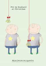 Funny Christmas Card - for your husband - a special festive etiquette card created by Rosie Made A Thing