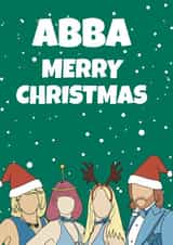 Funny Abba Merry Christmas Card for Music Fans created by Boldfish Designs