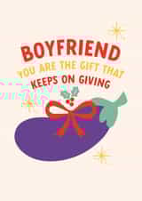 Aubergine Innuendo Christmas Card for Boyfriend created by Joyful Joyful