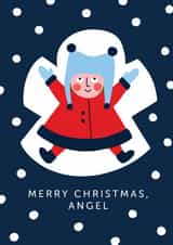 Cute Snow Angel Child Christmas Card created by Lucy Maggie Designs