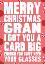 Giant Writing Funny Christmas Card For Gran created by Naughty Nice