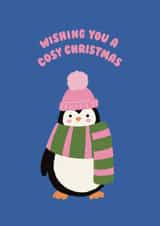 Cute Christmas Card - Penguin - Cosy Christmas created by Ella Goddard