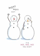 Funny Chilli Snowmen Comic Christmas Card - Hot Hot Hot! created by The Cake Thief