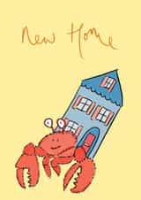 Cute and Funny New Home Card - Hermit Crab created by Bellynam Studio