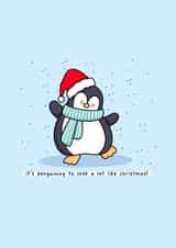 Cute Christmas card - Penguin created by Rosalie Perl