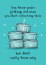 Funny Birthday Card - Gu Pots Getting Old - Glass Ramekin collection created by Running with Scissors