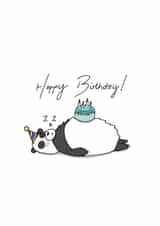 Cute Birthday Card - Sleeping Panda created by Aweirdandwonderful🍄