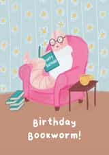 Cute Birthday Card For Book Lover - Birthday Bookworm - Bookish created by Molly Harper