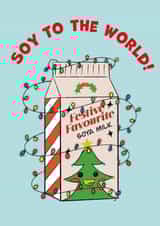 Cute & Punny Soy Milk card - for a vegan or dairy alternative loved one this Christmas created by Boldfish Designs