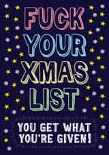 NO ONE CARES ABOUT YOUR CHRISTMAS LIST! created by Krap Kards