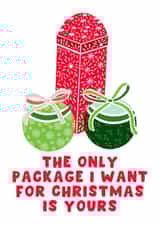 Naughty Christmas Card - Package Pun created by Pink Peach Cards