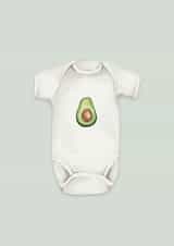 Unisex New Baby Card for New Parents - Avocado Baby Grow created by lil wabbit
