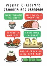 Funny Christmas Food Pun Card - Merry Christmas Grandma And Grandad! created by mungo and shoddy