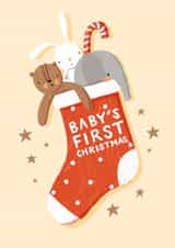 Cute Christmas Card - Baby's First - Stocking created by Nicola Watson