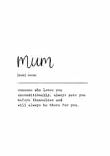 Heartfelt Birthday Card - Mum - Definition created by Kalm Lettering