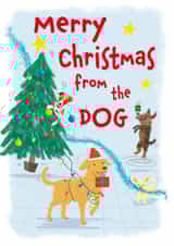 Cute and funny Christmas card for mum, dad, family and friends from the dog created by Sah Bear Designs