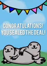 Cute engagement or wedding card with seals - Sealed the deal created by PoppyDufrance