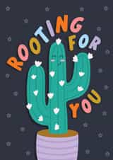 'Rooting For You' - Good Luck Cheering Cactus Card created by Immy Illustrates