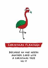 Funny Christmas Flamingo Card created by Waffle & Faff