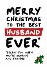 Cheeky Christmas Card - Husband - Best Husband ever... Except created by Waffle & Faff