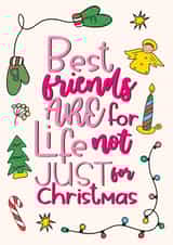 Cute Quote Christmas Card - For Bestie created by Lisa Wardle