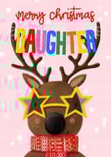 Cute - Festive - Merry Christmas Daughter - Daughter - Kids - Reindeer created by Nicola Watson