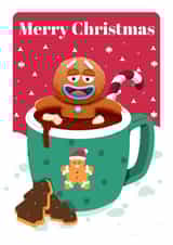 Cute Gingerbread Man Christmas card for friends and family created by WigglyCards