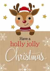 Cute reindeer Christmas card wishing a holly jolly Christmas created by WigglyCards