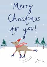 Cute Christmas Card - Skating Dog created by Lauren Barclay