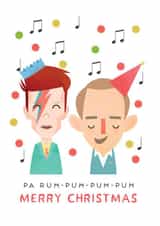 Funny Christmas Card - Bing & Bowie - Little Drummer Boy created by Hole in my Pocket