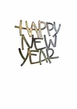 Happy New Year - Minimal Modernist Gold and Blue-Gray created by Esther Gordo