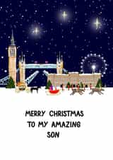 Classic Christmas Card For Son created by HCD Illustration