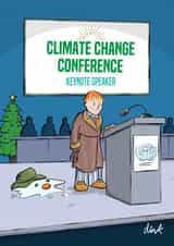 Funny Christmas Card featuring The Snowman and a environmental theme created by Chris Williams