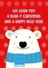 Cute Christmas Card for Friend - Bear-y Christmas and a Happy New Year created by The Northern Bird
