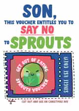 Funny Christmas Card For Son - Funny Sprout Christmas Card - Say No To Sprouts created by Eskimo Kiss Designs