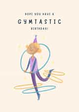 Hope You have A GYMTASTIC Birthday - Cute Girl Birthday Card - Punny created by With Love Laxmi