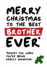 Funny Cheeky Christmas Card For Your Brother created by Waffle & Faff