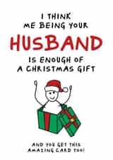 A Funny and Cheeky Christmas Card for your Wife created by Waffle & Faff