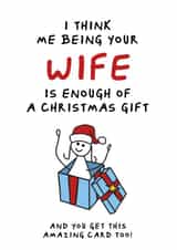 A Funny and Cheeky Christmas Card for your Husband created by Waffle & Faff